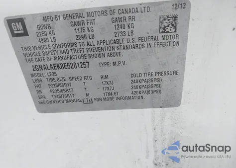 2014 Chevrolet Equinox Ls from USA, damaged, VIN 2GNALAEK8E6201257